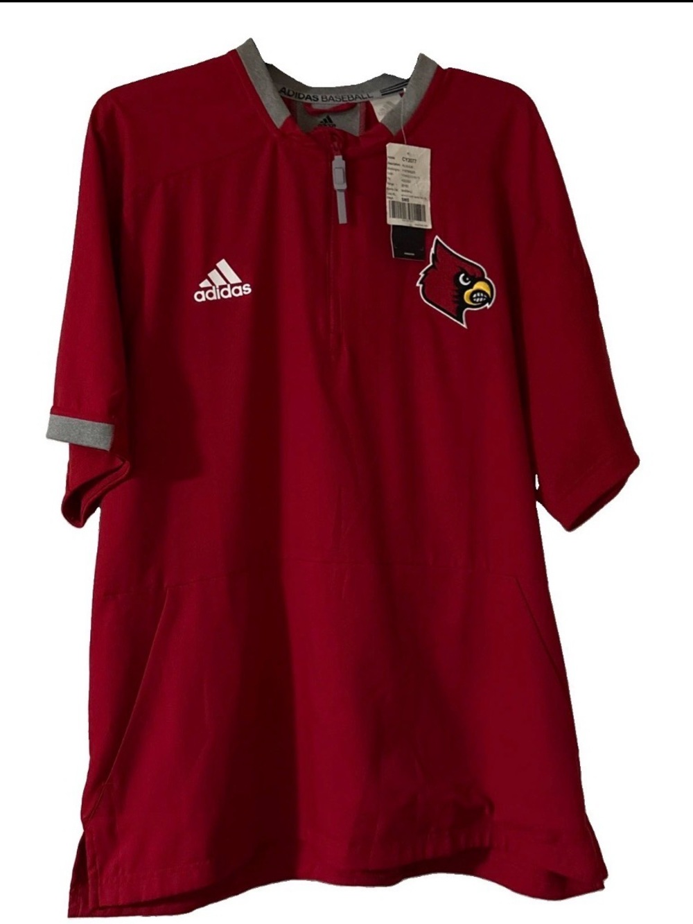 St. Louis Cardinals 1/4 Zip Pullover Jersey Embroidered Red Polyester NWT Sz L
